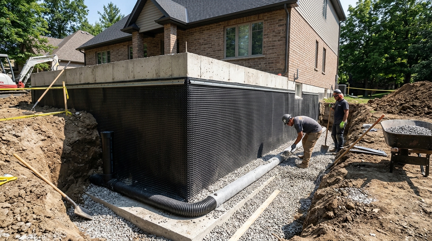 Basement Exterior Waterproofing and Weeping Tile